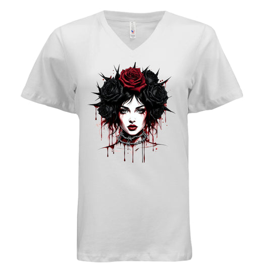 Misfit Mindset Outsider V-Neck - Gothic v-neck t-shirt with outsider design