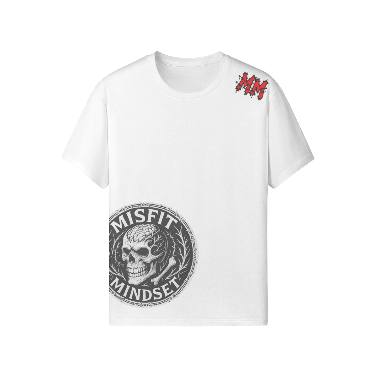 Misfit Mindset The Fallen Tee - Gothic dark angel design on black t-shirt