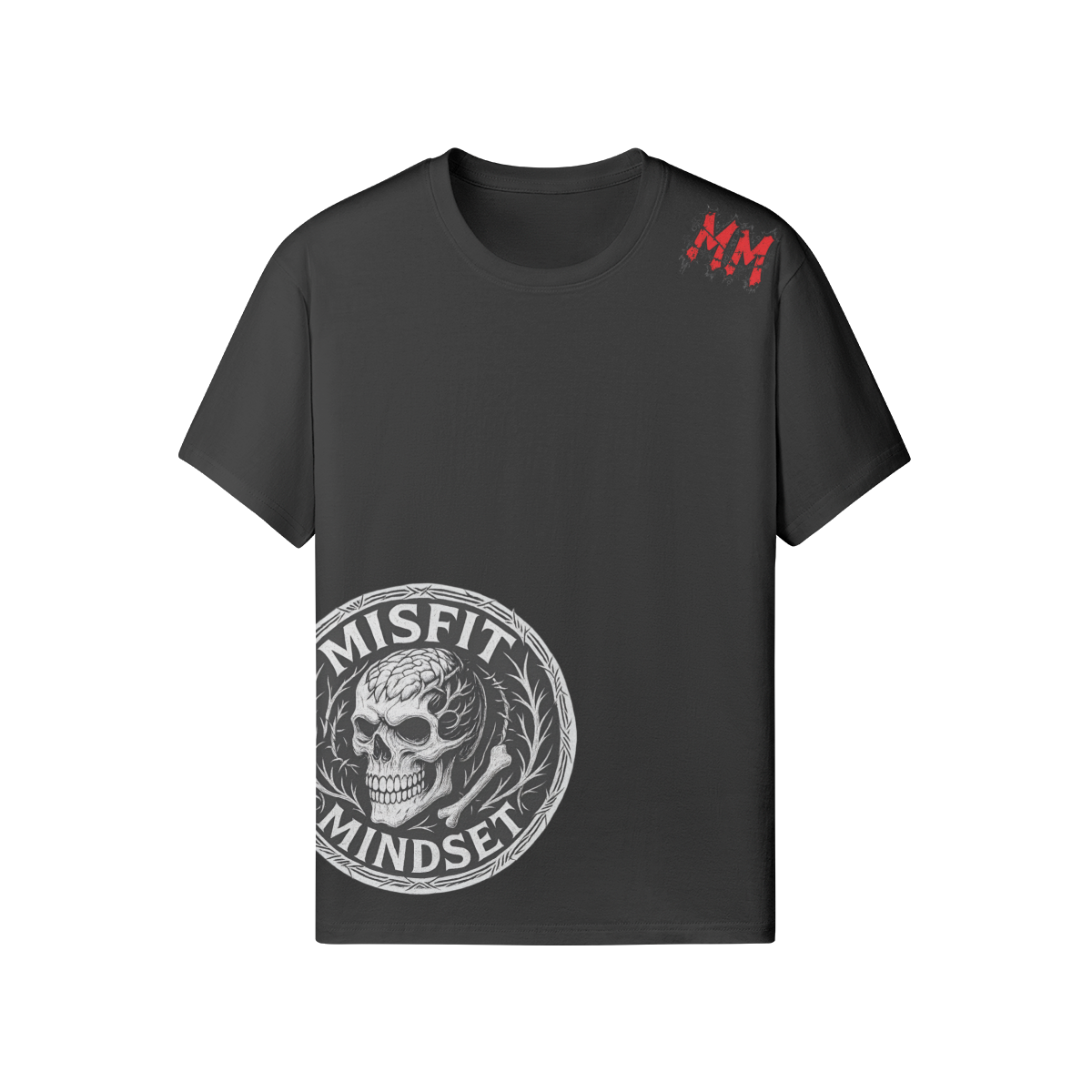 Misfit Mindset Cathedral Tee - Dark angel kneeling in gothic cathedral on black t-shirt