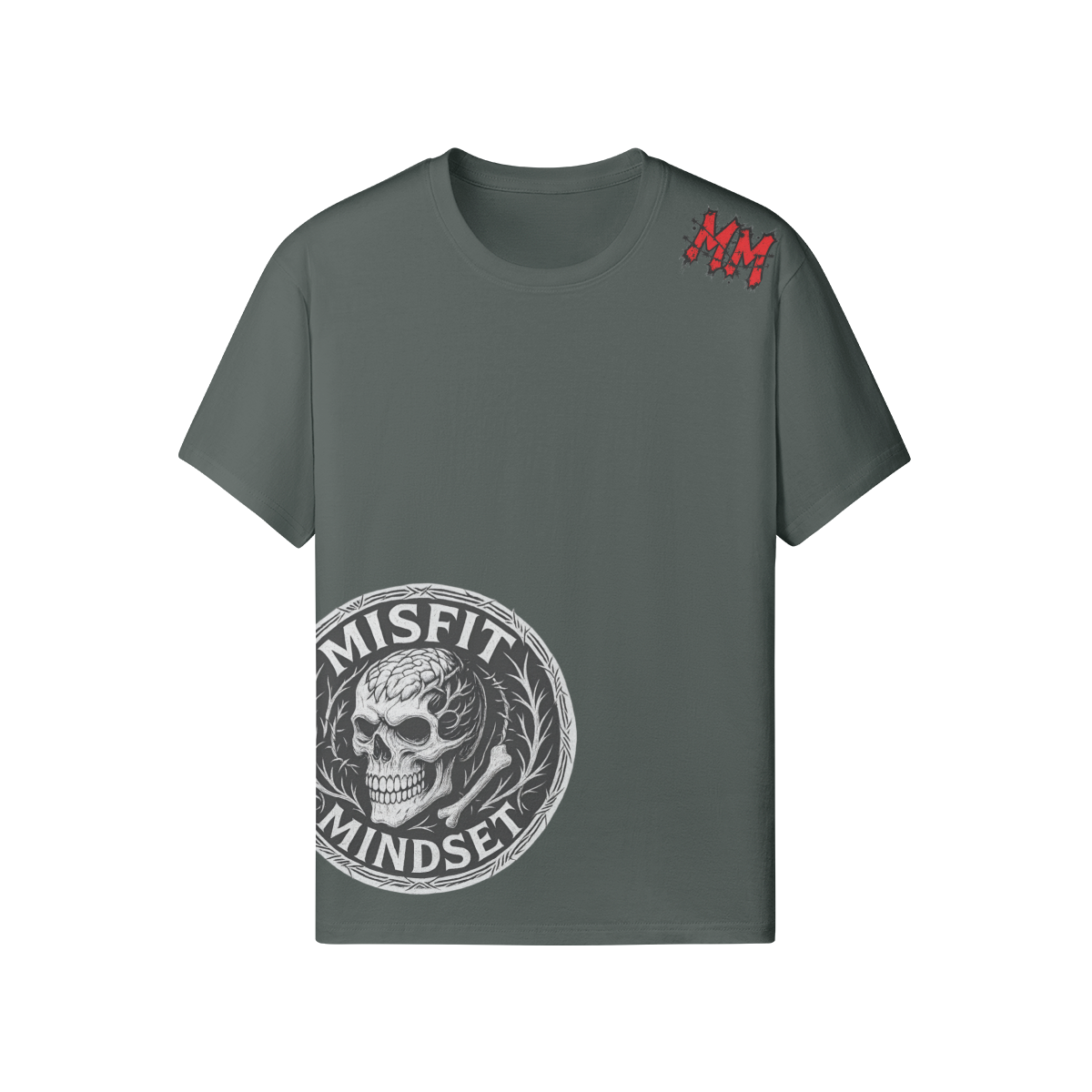 Misfit Mindset Cathedral Tee - Dark angel kneeling in gothic cathedral on black t-shirt
