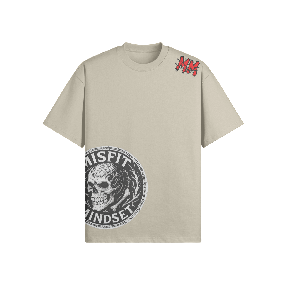 Misfit Mindset Sacred Heart Tee - Gothic sacred heart design on black t-shirt
