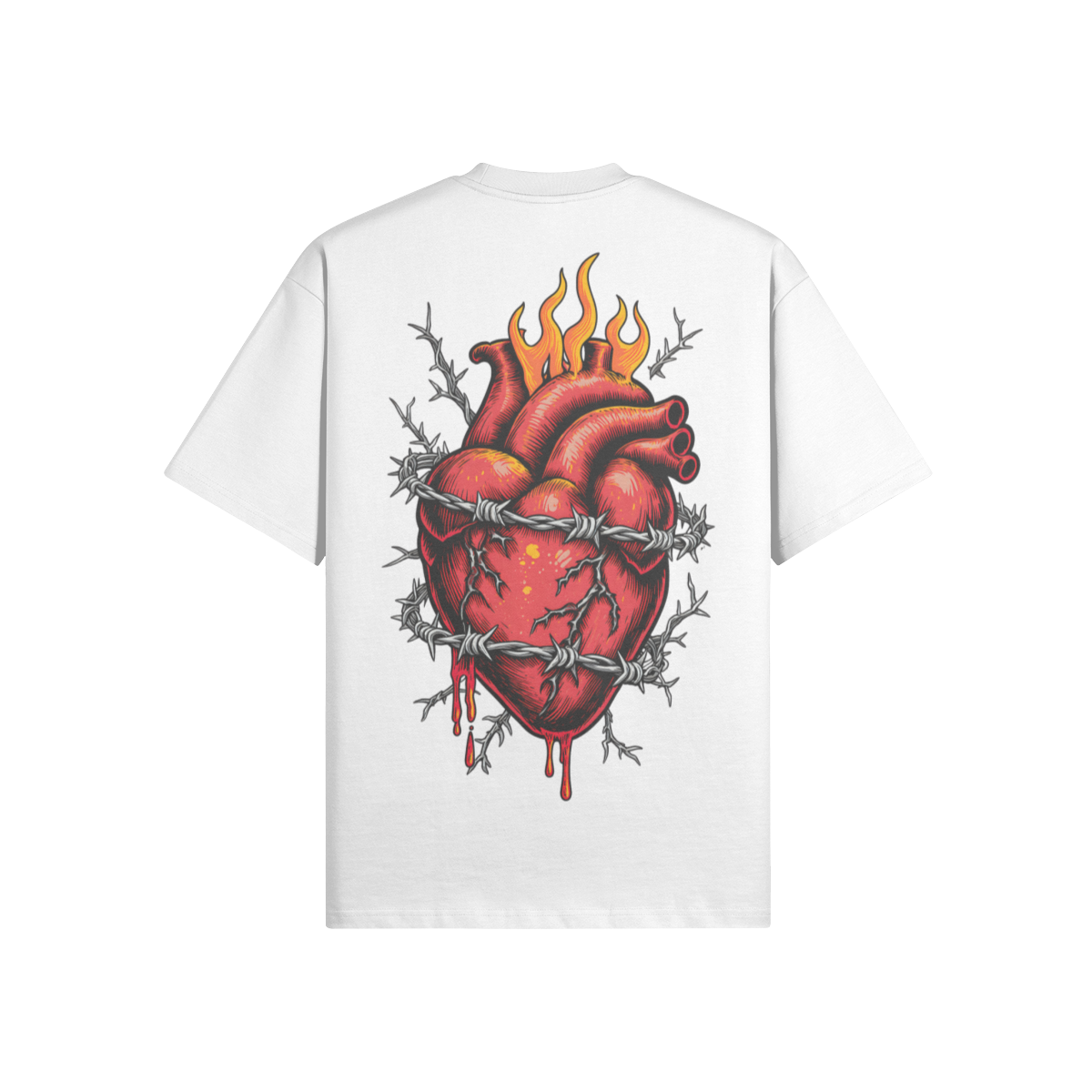 Misfit Mindset Sacred Heart Tee - Gothic sacred heart design on black t-shirt