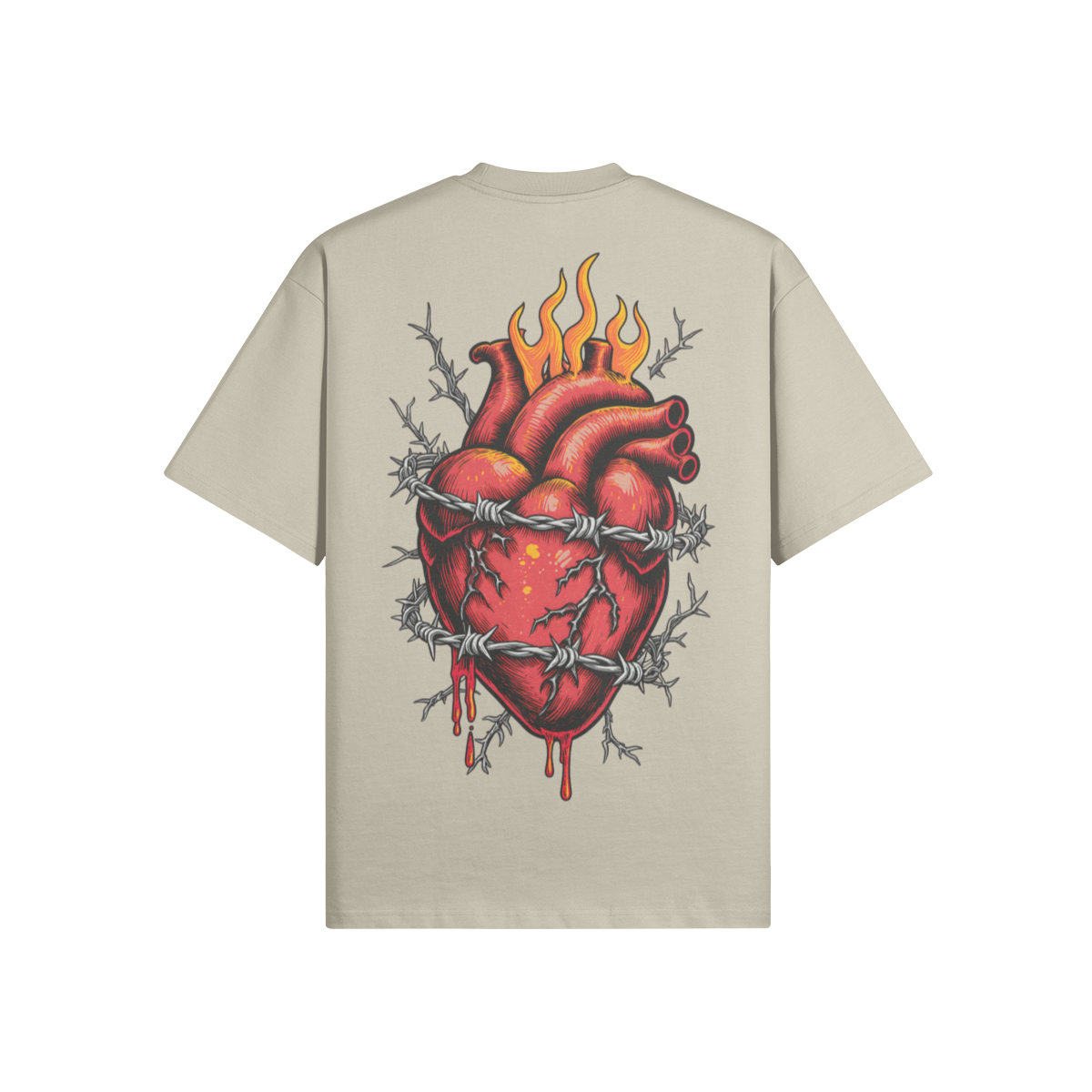 Misfit Mindset Sacred Heart Tee - Gothic sacred heart design on black t-shirt