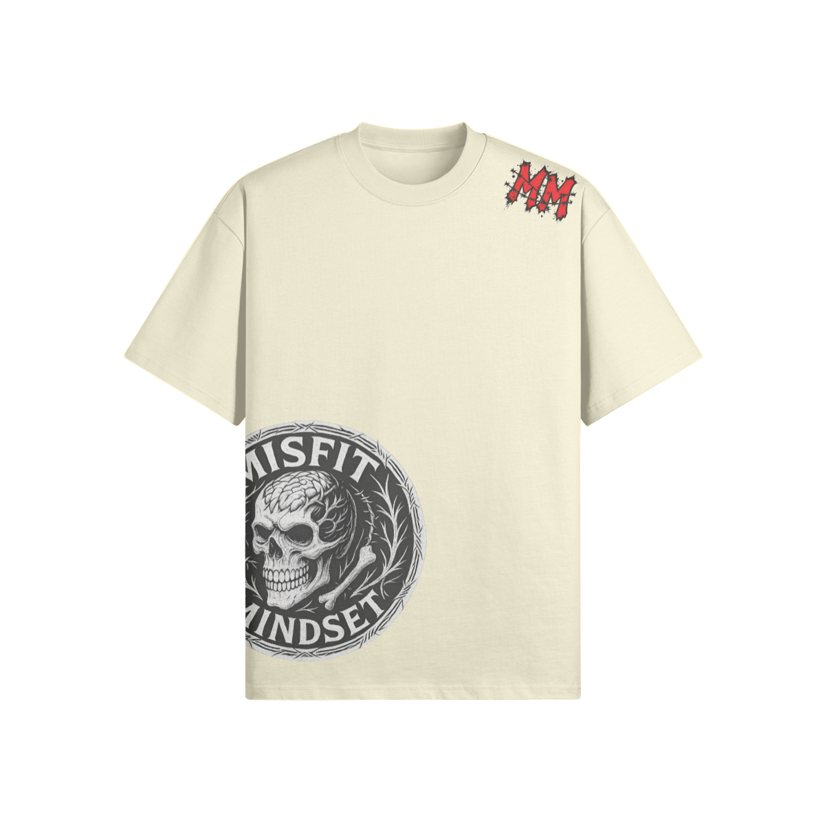 Misfit Mindset Sacred Heart Tee - Gothic sacred heart design on black t-shirt