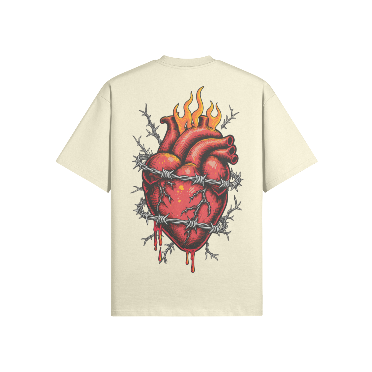 Misfit Mindset Sacred Heart Tee - Gothic sacred heart design on black t-shirt