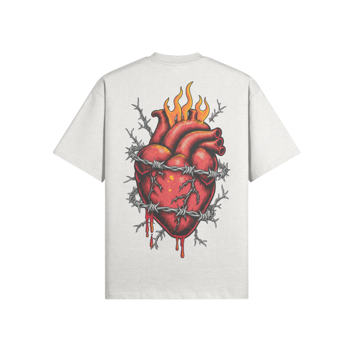 Misfit Mindset Sacred Heart Tee - Gothic sacred heart design on black t-shirt