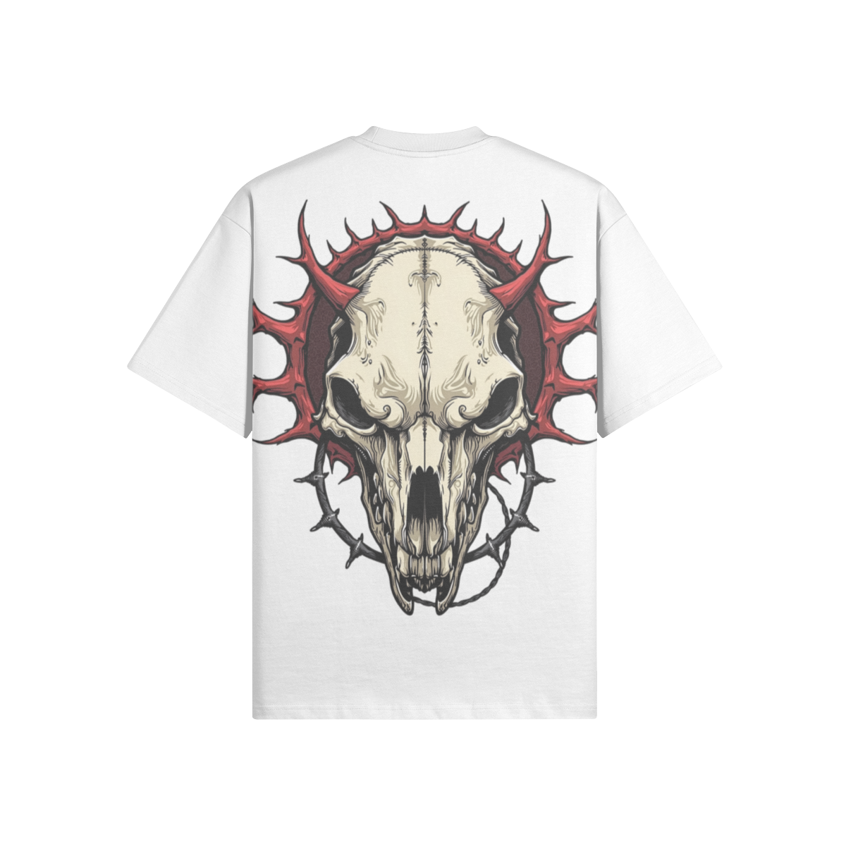 Misfit Mindset Wolf Skull Tee - Gothic wolf skull design on black t-shirt