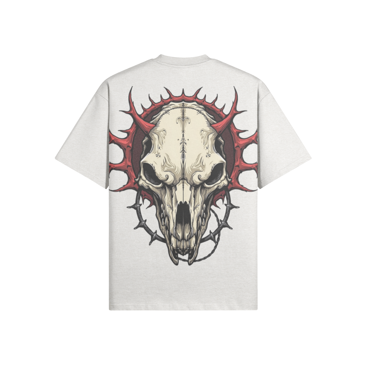 Misfit Mindset Wolf Skull Tee - Gothic wolf skull design on black t-shirt
