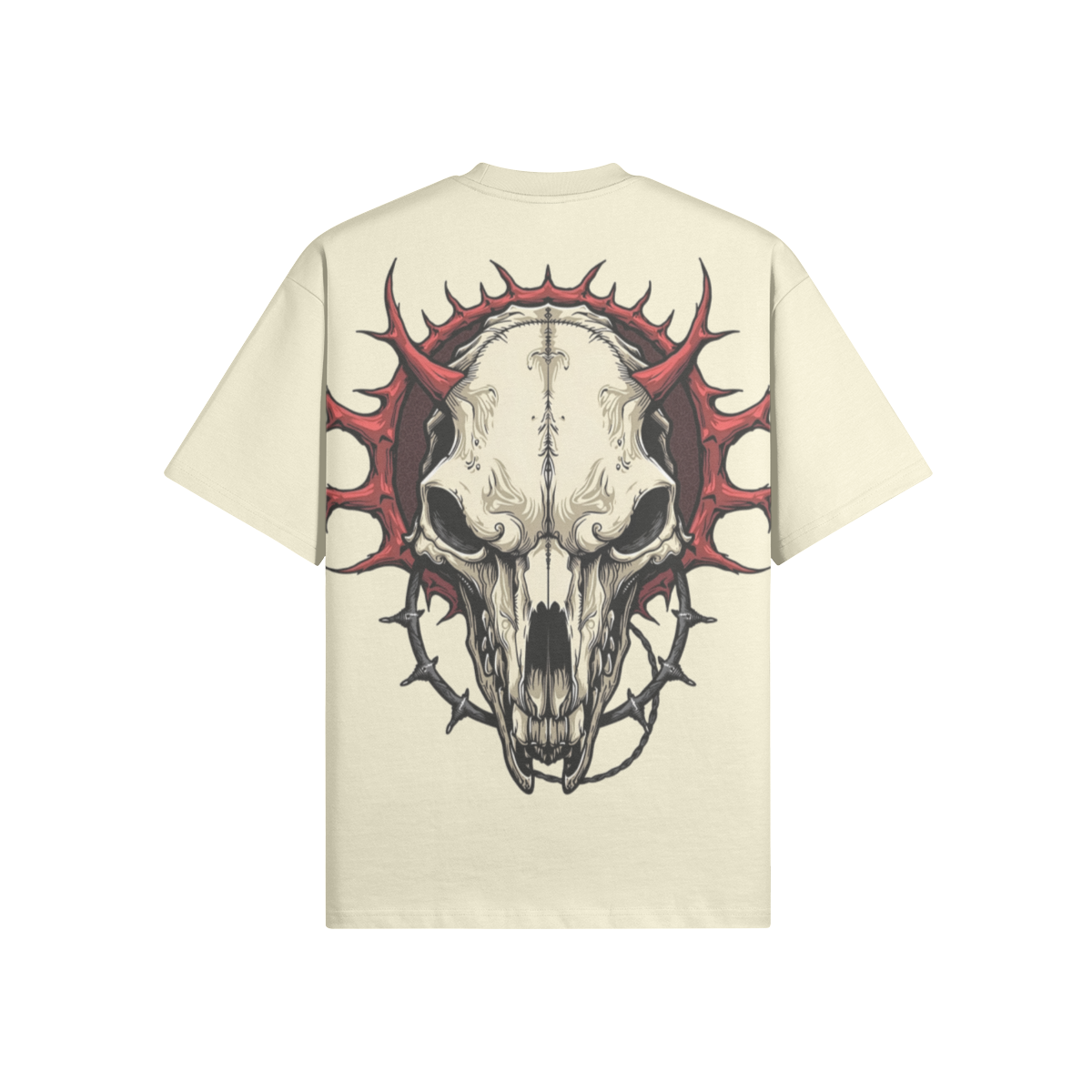 Misfit Mindset Wolf Skull Tee - Gothic wolf skull design on black t-shirt