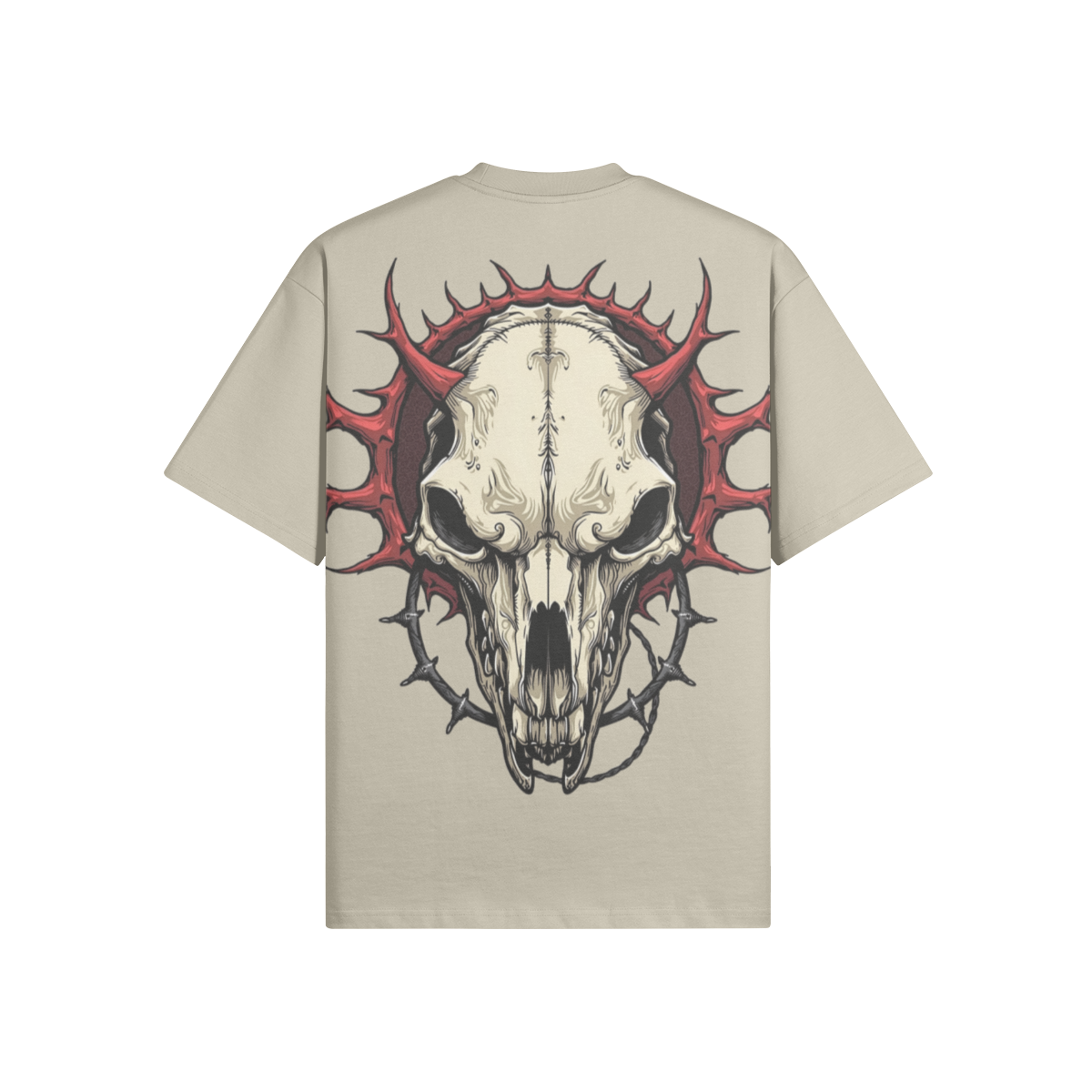 Misfit Mindset Wolf Skull Tee - Gothic wolf skull design on black t-shirt