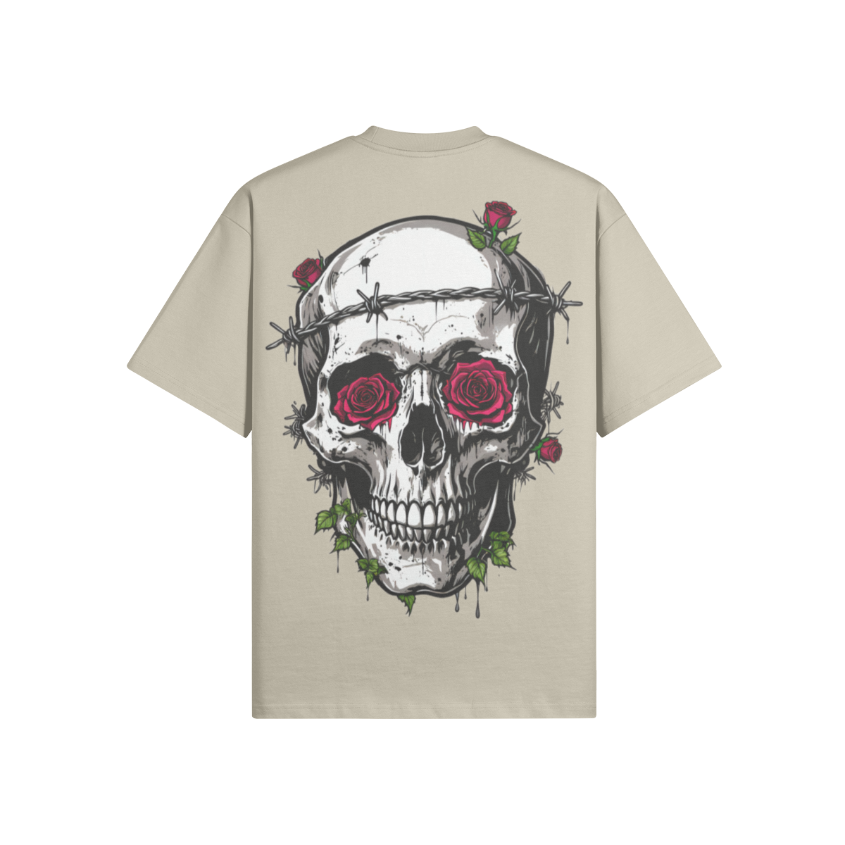 Misfit Mindset Bones and Bloom Tee - Gothic floral skeleton on black t-shirt