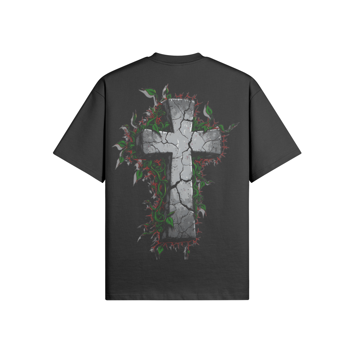 Misfit Mindset Broken Cross Tee - Gothic broken cross design on black t-shirt