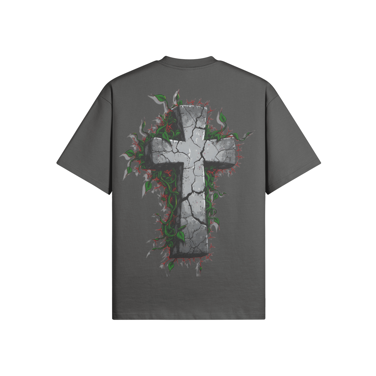 Misfit Mindset Broken Cross Tee - Gothic broken cross design on black t-shirt