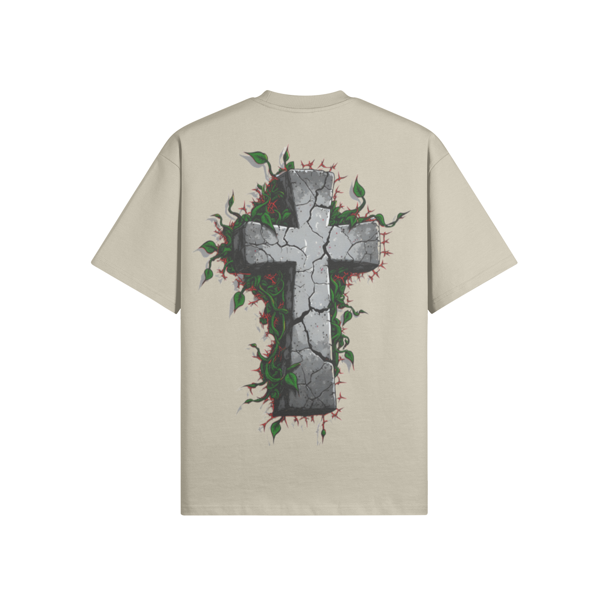 Misfit Mindset Broken Cross Tee - Gothic broken cross design on black t-shirt