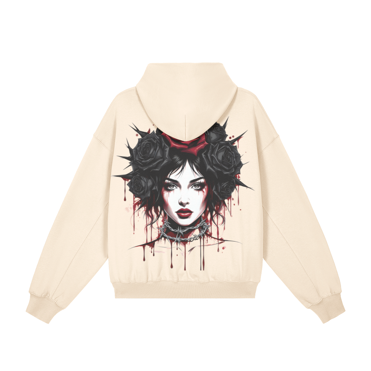 Misfit Mindset Outsider Hoodie - Gothic minimal hoodie with snap button collar