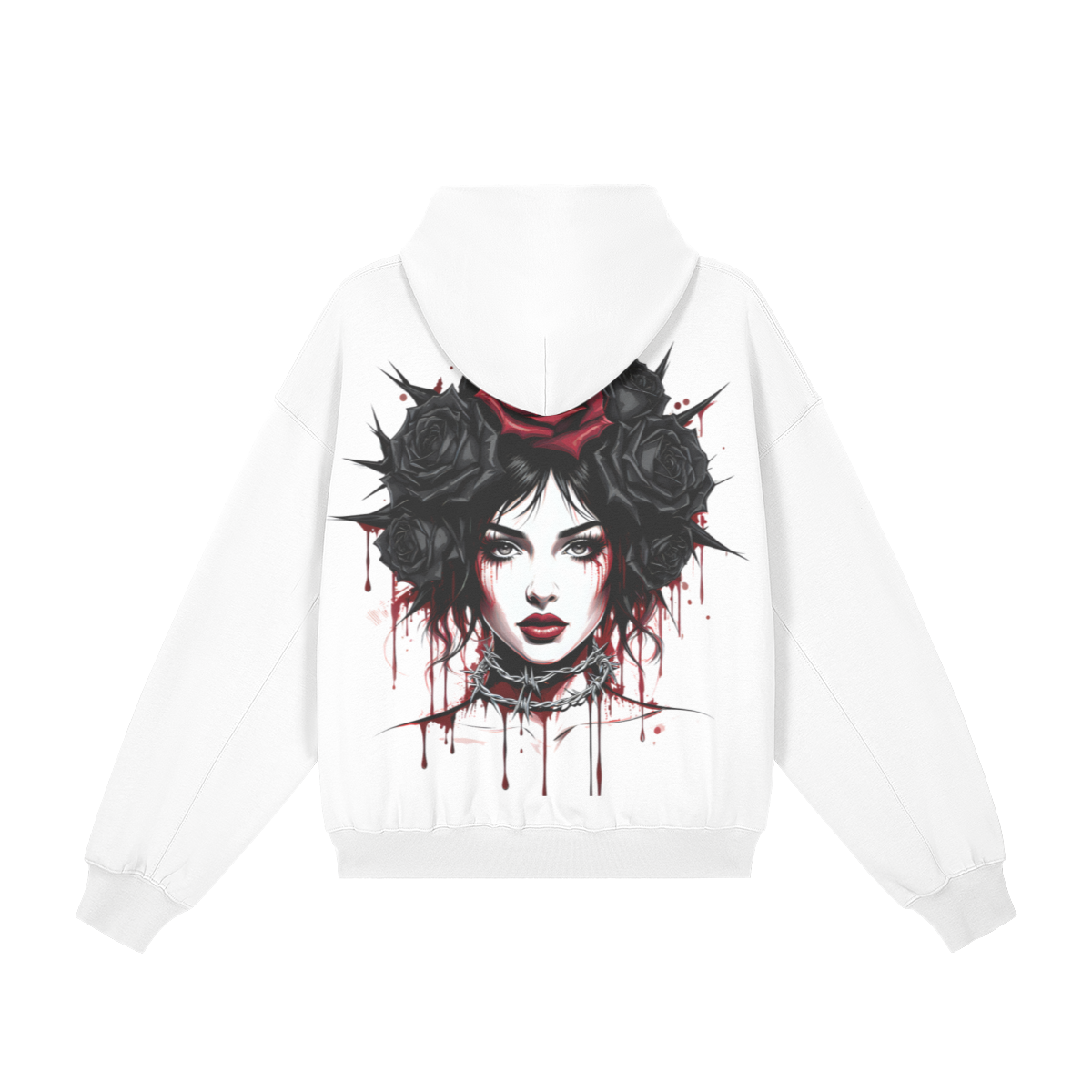 Misfit Mindset Outsider Hoodie - Gothic minimal hoodie with snap button collar