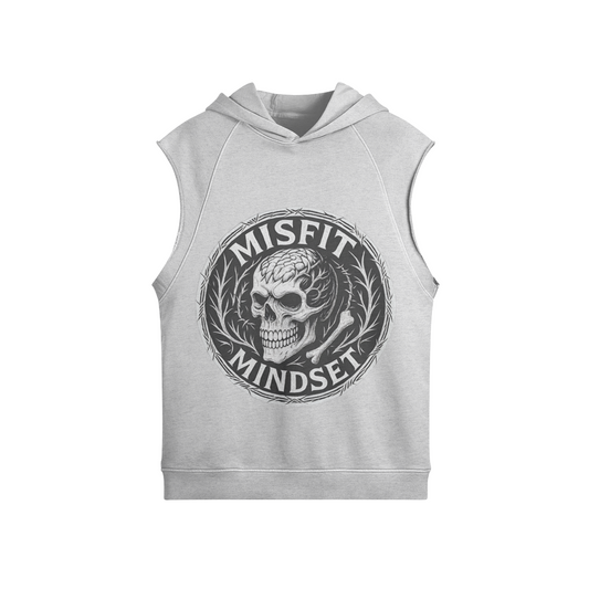 Misfit Mindset Cathedral Sleeveless Hoodie - Gothic cathedral arch design