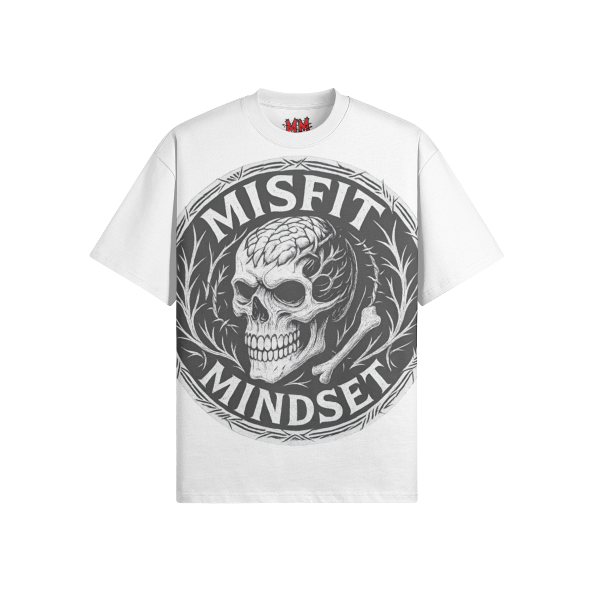Misfit Mindset Logo Tee - Black oversized cotton t-shirt with logo