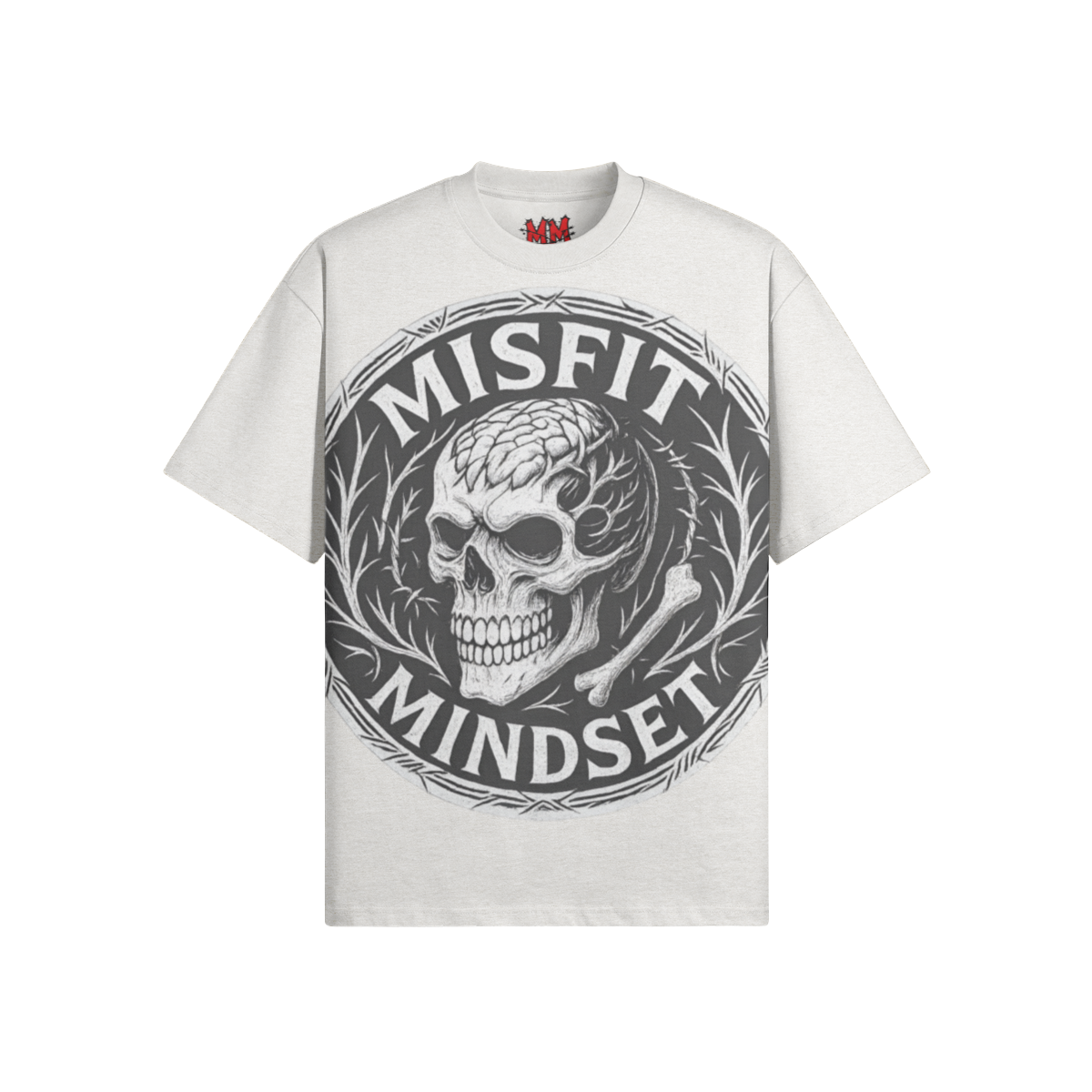 Misfit Mindset Logo Tee - Black oversized cotton t-shirt with logo