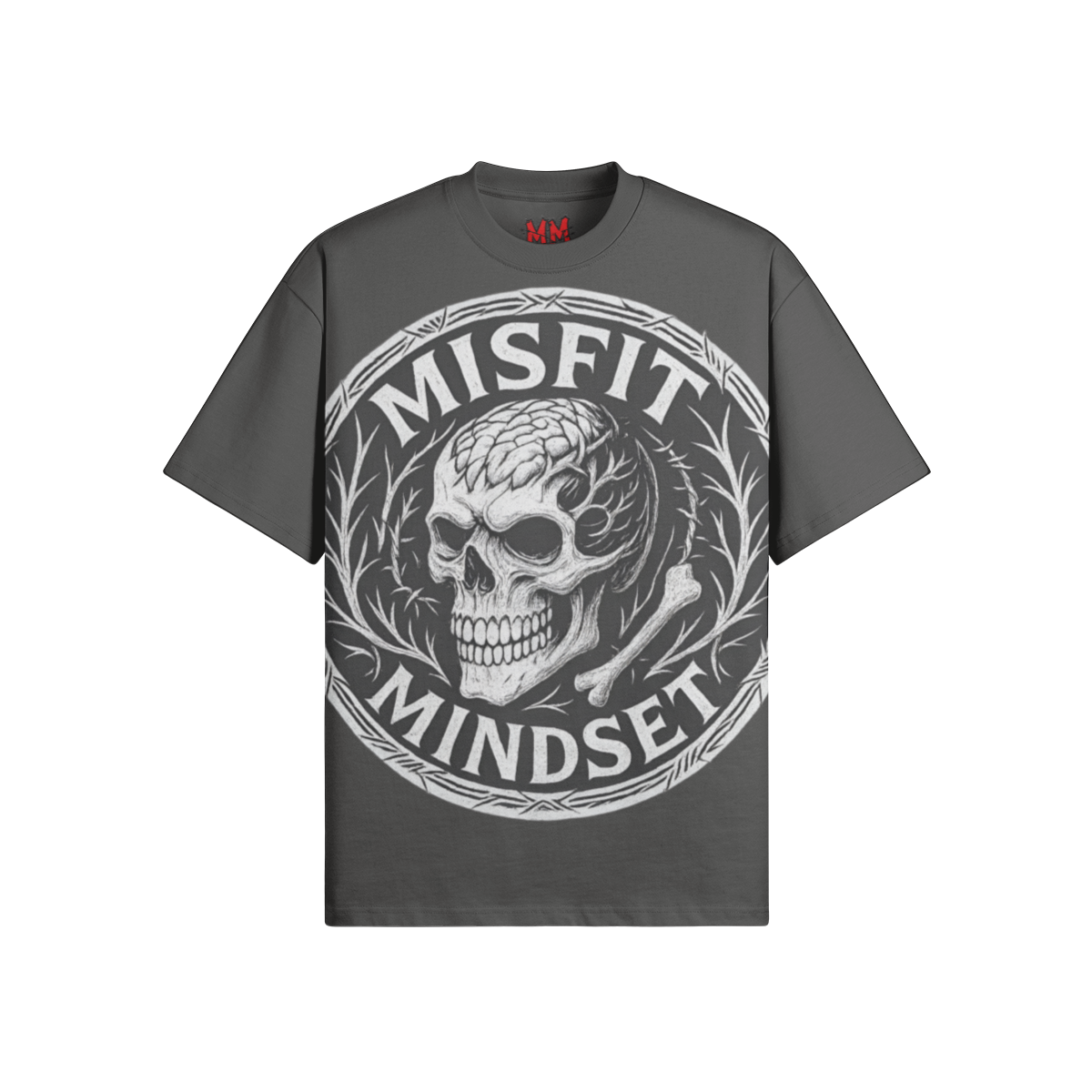 Misfit Mindset Logo Tee - Black oversized cotton t-shirt with logo