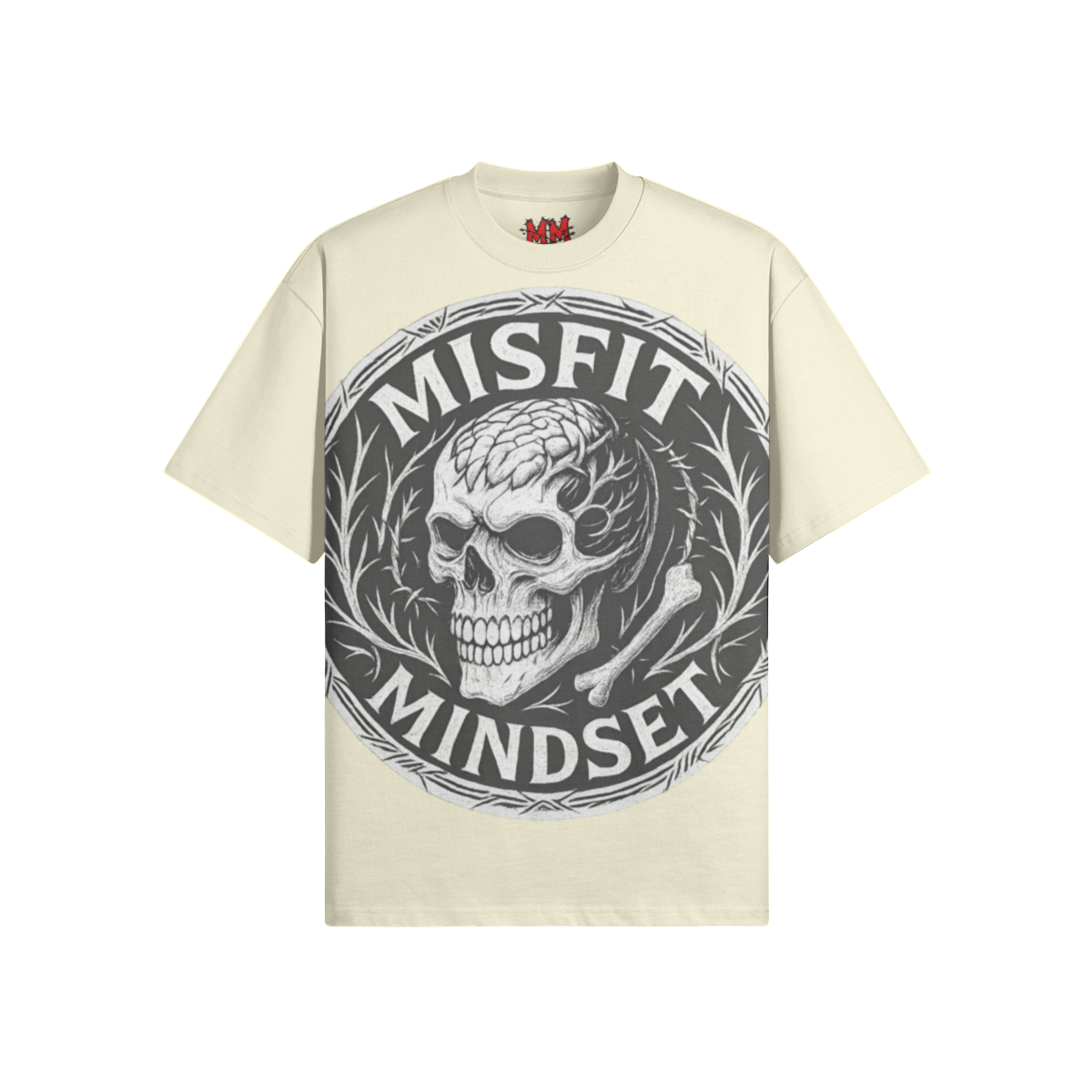 Misfit Mindset Logo Tee - Black oversized cotton t-shirt with logo