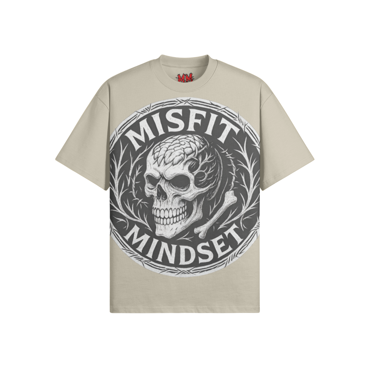 Misfit Mindset Logo Tee - Black oversized cotton t-shirt with logo