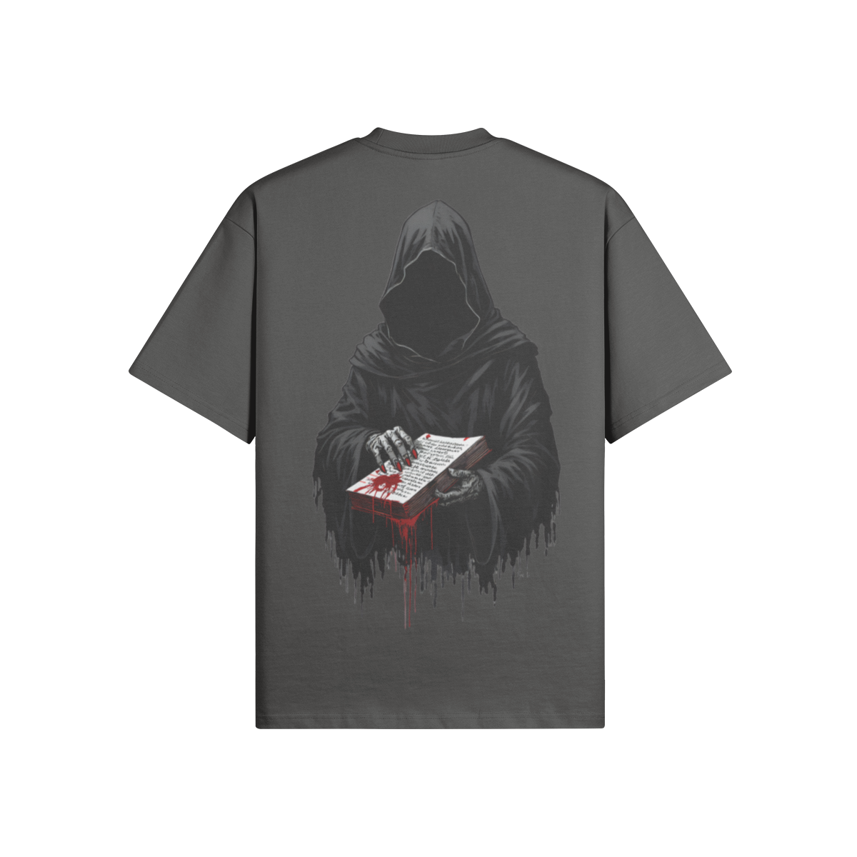 Misfit Mindset Written in Blood Tee - Gothic metalcore design on black t-shirt