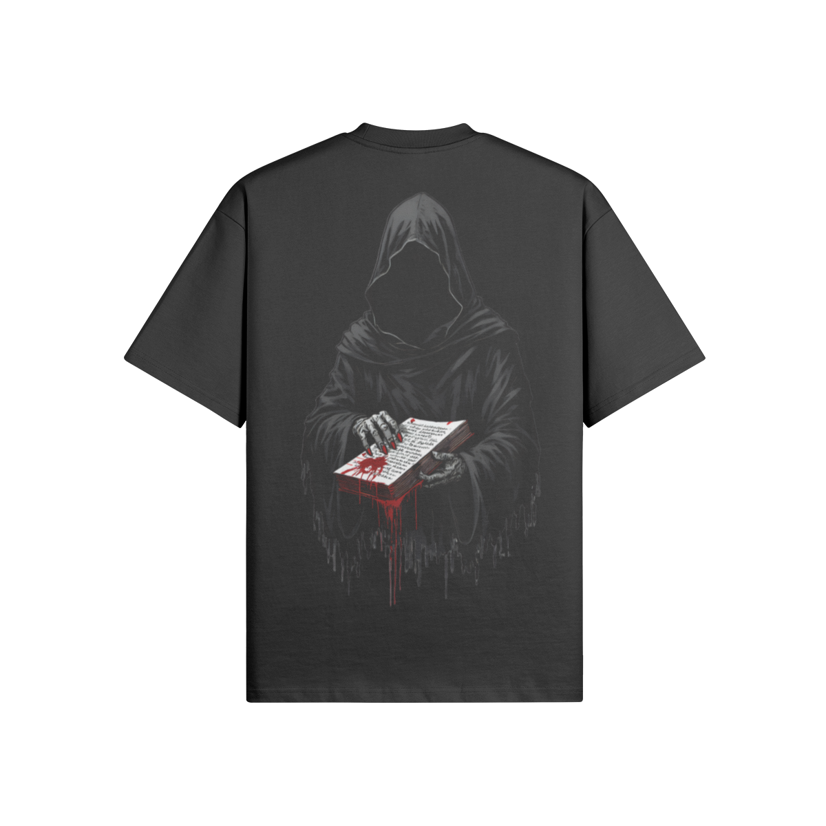 Misfit Mindset Written in Blood Tee - Gothic metalcore design on black t-shirt